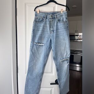 H&M High Waisted Distressed Jeans